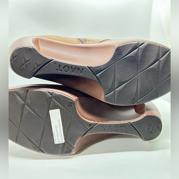 Naot Brown Leather Mid Calf Wedge Boots Size 8 EU 39 - Picture 7 of 12